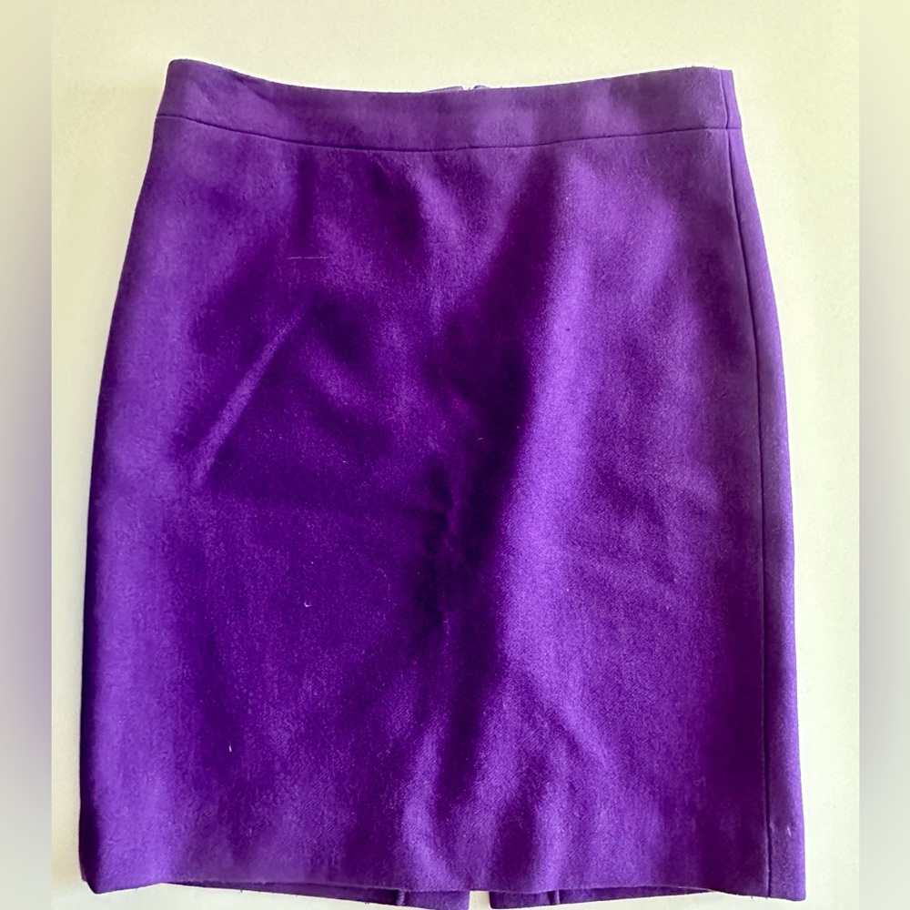 J.Crew Wool Pencil Skirt in Vibrant Purple